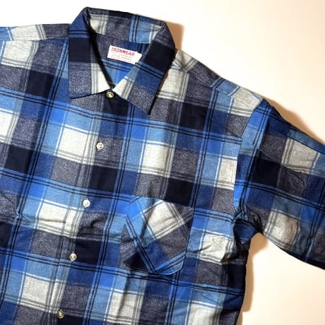 1950〜60's IRONWEAR Flannel L/S Shirt Deadstock