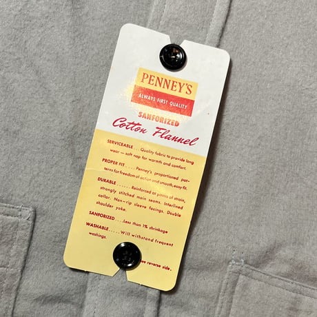 1950〜60's PENNEY'S Flannel L/S Shirt Deadstock