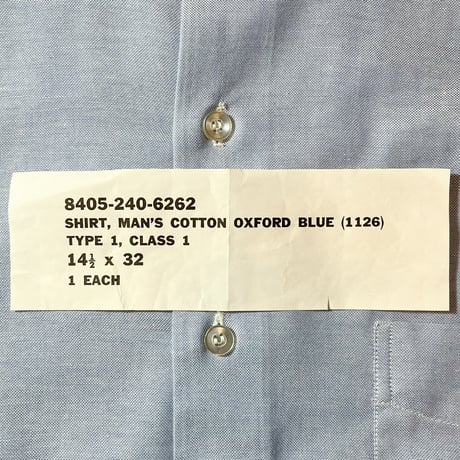 1960's USAF Oxford L/S Shirt Deadstock
