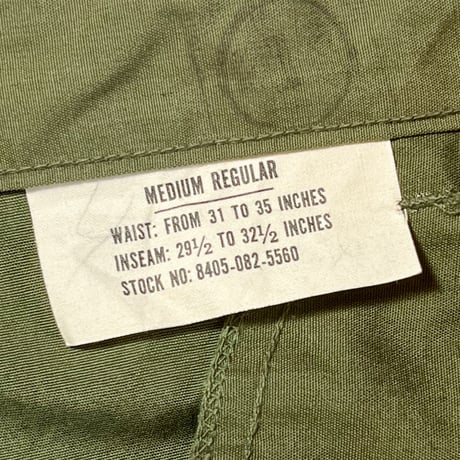 1960's US.ARMY Jungle Fatigue 2nd Trousers Deadstock