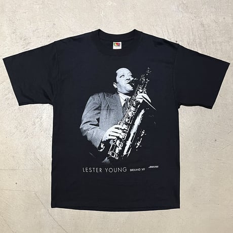 1990's〜 FRUIT OF THE LOOM LESTER YOUNG Printed Tee Deadstock