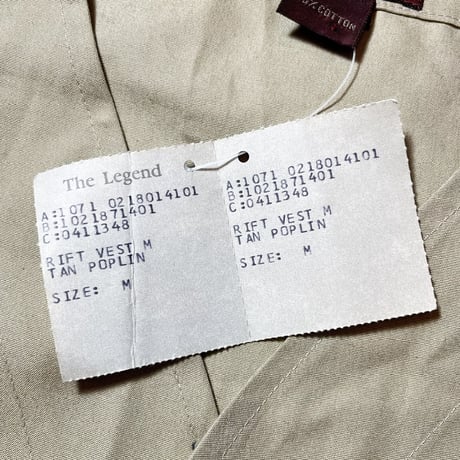 1990's Willis&Geiger Poplin Vest Deadstock