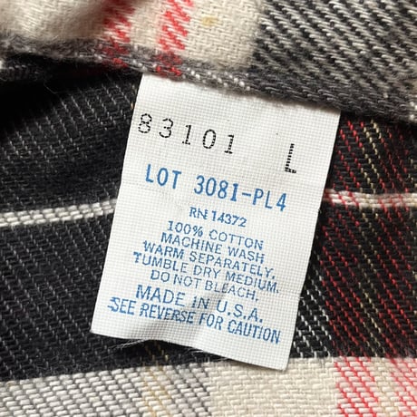 1980's RUGGED WEAR Heavy Flannel L/S Shirt Deadstock