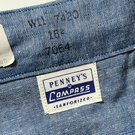 1960's COMPASS Chambray L/S Shirt Deadstock