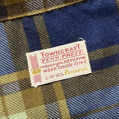 1960's TOWNCRAFT Flannel L/S Shirt Deadstock