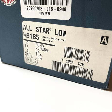 1990's CONVERSE ALL STAR Low Deadstock