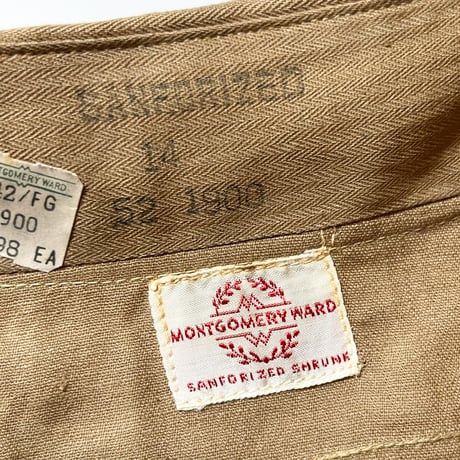 1940's〜 MONTGOMERY WARD Herringbone L/S Shirt Deadstock