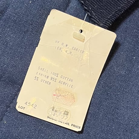 1970's CARTER'S Denim Coverall Deadstock