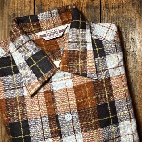1950's PENNEY'S TOPFLIGHT Flannel L/S Shirt Deadstock