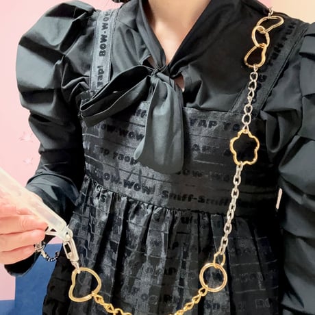 《1点もの》LONG STRAP / "PICNIC"（SILVER × GOLD MIX）