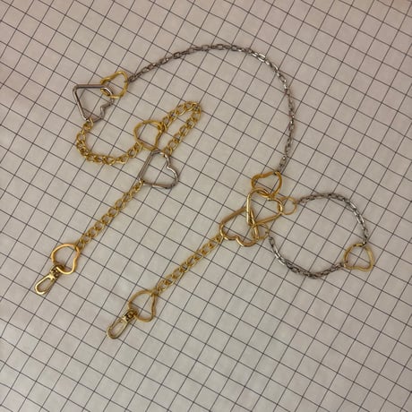 《1点もの》LONG STRAP / "HEART WARMING"（SILVER × GOLD MIX）