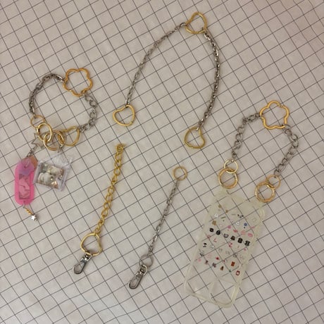 《1点もの》LONG STRAP / "PICNIC"（SILVER × GOLD MIX）