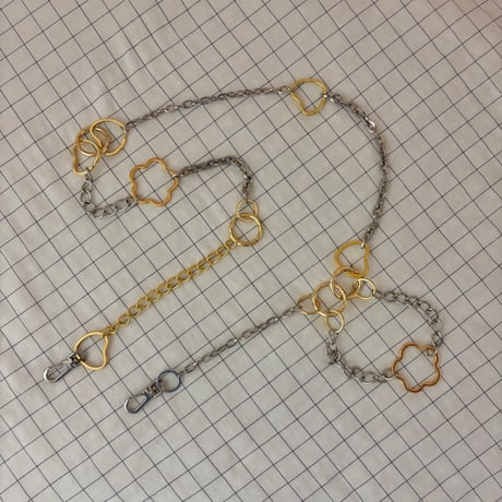 《1点もの》LONG STRAP / "PICNIC"（SILVER × GOLD MIX）