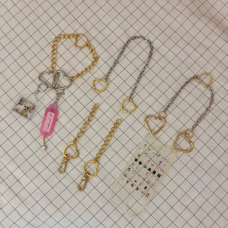 《1点もの》LONG STRAP / "HEART WARMING"（SILVER × GOLD MIX）