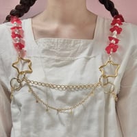 《1点もの》お花と星のビスチェ (赤いお花)