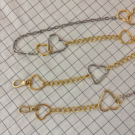 《1点もの》LONG STRAP / "HEART WARMING"（SILVER × GOLD MIX）