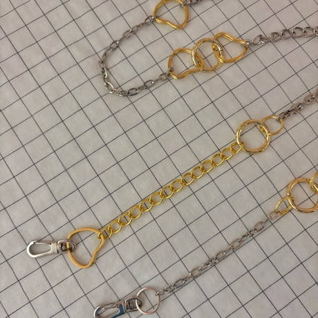 《1点もの》LONG STRAP / "PICNIC"（SILVER × GOLD MIX）