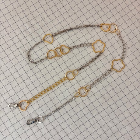 《1点もの》LONG STRAP / "PICNIC"（SILVER × GOLD MIX）