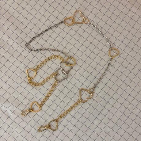 《1点もの》LONG STRAP / "HEART WARMING"（SILVER × GOLD MIX）