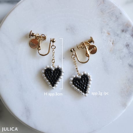 【ICON】JULICA | Très Petit-Pearled SweetHeart_Chat noir