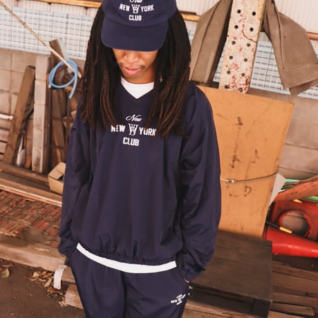 WOODBLOCK x NEW NEW YORK CLUB V-NECK NYLON PULLOVER JACKET