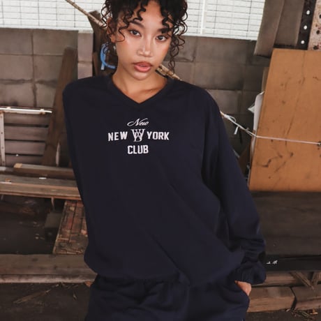 WOODBLOCK x NEW NEW YORK CLUB V-NECK NYLON PULLOVER JACKET