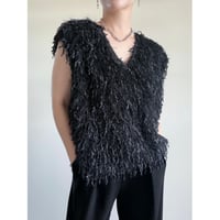 Lame Feather Vest / black