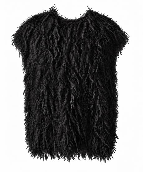 Lame Feather Vest / black