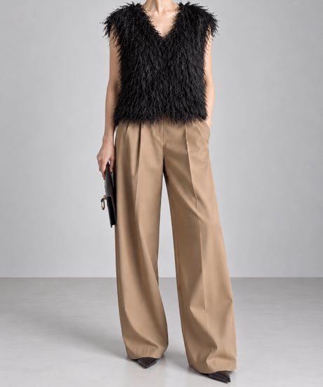 Lame Feather Vest / black