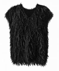 Lame Feather Vest / black