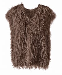 Lame Feather Vest / BROWN