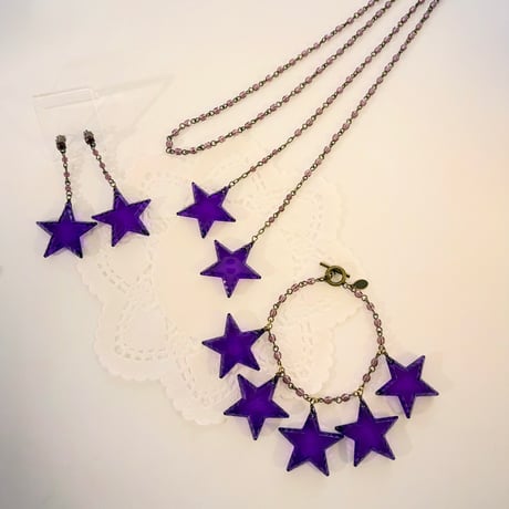 〖LALIAT・BRACELET・PIERCE･EARRINGS〗パープルスターラリエット・ブレスレット・ピアス・イヤリング