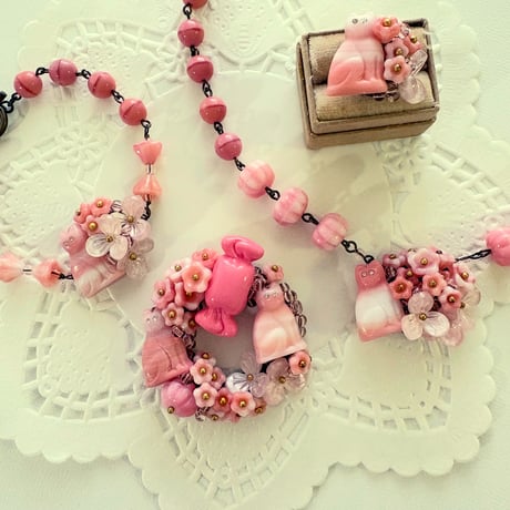 〖NECKLACE〗ピンクネコネックレス