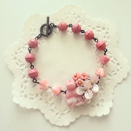 〖BRACELET〗ピンクネコブレスレット