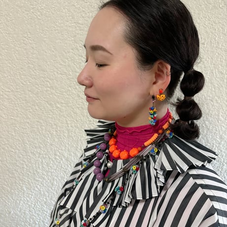 〖NECKLACE〗シリーズまるネックレス パープル×パープル