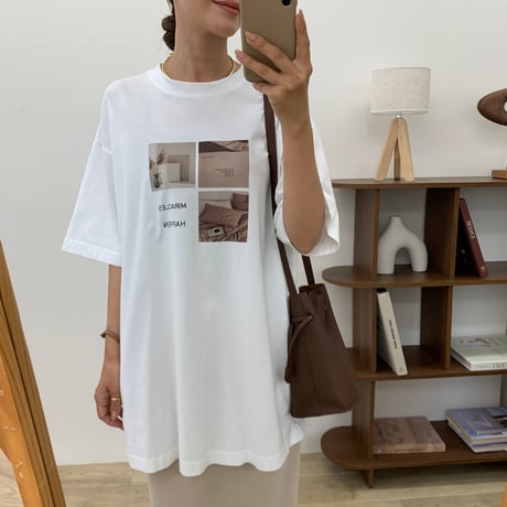 ニュアンスコットンユニセックスフォトTシャツ