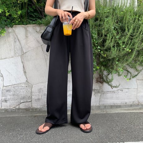 ユニセックスとろみソフトカーブパンツ