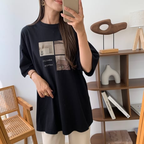 ニュアンスコットンユニセックスフォトTシャツ