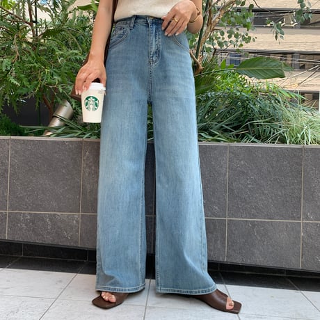 美脚ストレートワイドデニム