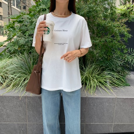 大人シンプルシアーロゴTシャツ