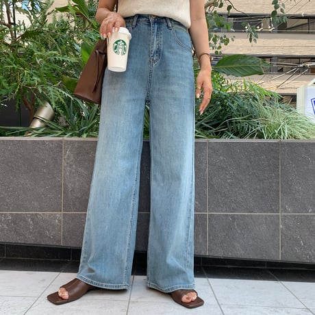 美脚ストレートワイドデニム