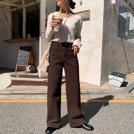 袖ボタンリブロンTee