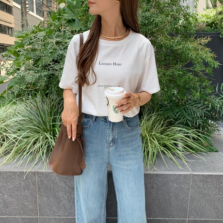 大人シンプルシアーロゴTシャツ