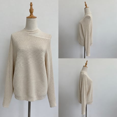 カットオフオフショルデザインニット