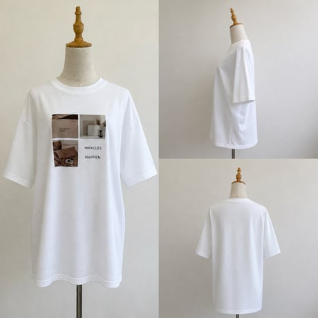 ニュアンスコットンユニセックスフォトTシャツ