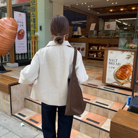 フェイクウールリバータッチショートコート