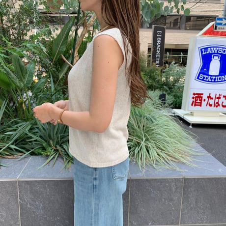 リネンサマーニットノースリーブベスト
