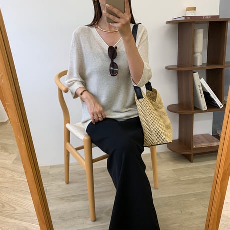大人リラックスゆるサマーニット