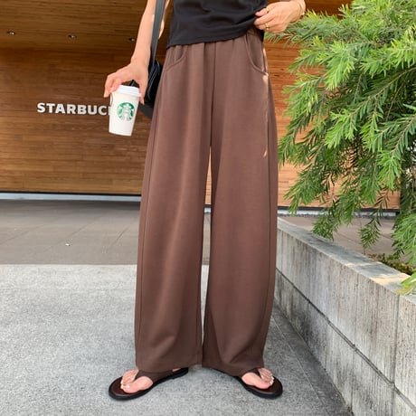 ユニセックスとろみソフトカーブパンツ