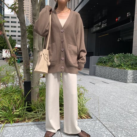 上質ニュアンス起毛リブワイドパンツ
